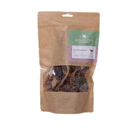 Getrocknete Straußensehnen | Naturfutter Leckerli