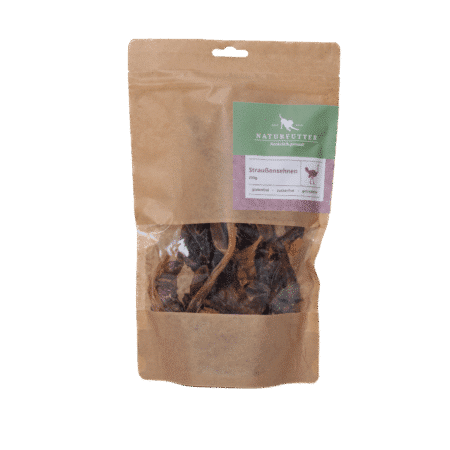 Getrocknete Straußensehnen | Naturfutter Leckerli