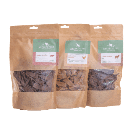 Streifen Kombi | Naturfutter Trockenfleisch Mix