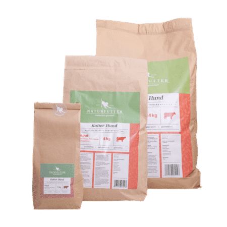 Kalter Hund Rind mit Hirse, Rote Beete & Kräutern - Naturfutter kaltgepresstes Trockenfutter