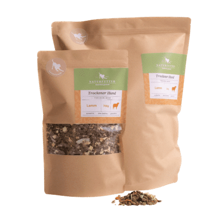 Trockener Hund Lamm Menü - Naturfutter Trocken-BARF