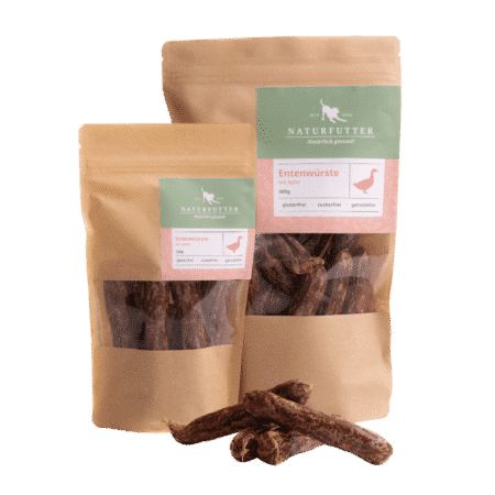 Entenwürste mit Kokosflocken | Naturfutter Leckerli